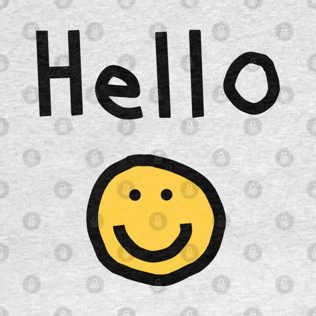 Hello with Smiley Face by ellenhenryart